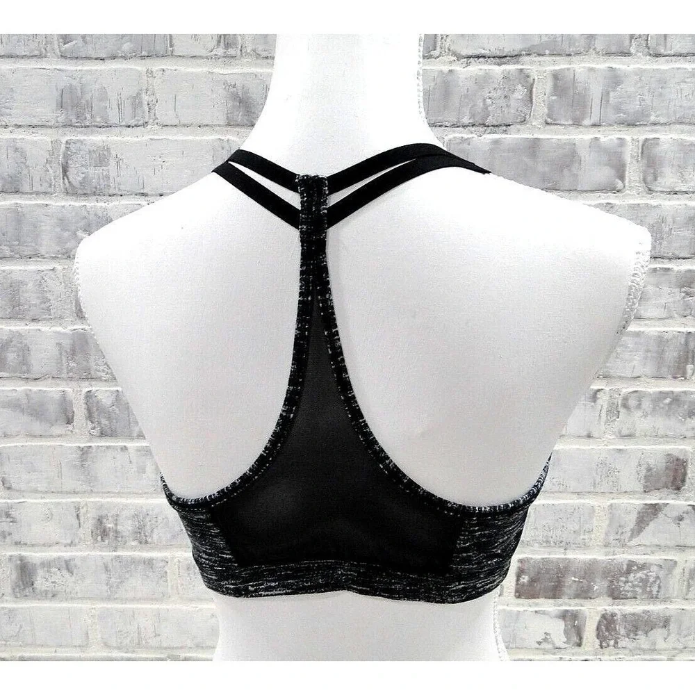 Victoria's Secret VSX Sport Black Strappy‎ Cage Front Racerback Sports Bra L